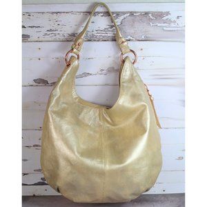 HOBO GARDNER Leather Shoulder Bag Rose Gold